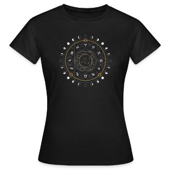 Mystic Moon Sigil Circle - Women's T-Shirt - black - Front - AI Model Female 172 dark (172cm)