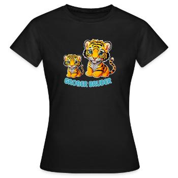 Großer Bruder Tiger - Frauen T-Shirt - Schwarz - Vorne - AI Model Female 172 dark (172cm)