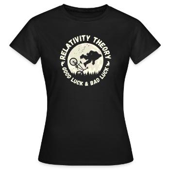 Relativitätstheorie - Glück und Pech - Frauen T-Shirt - Schwarz - Vorne - AI Model Female 172 dark (172cm)
