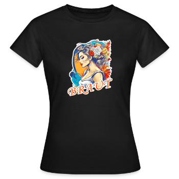 Braut - Frauen T-Shirt - Schwarz - Vorne - AI Model Female 172 dark (172cm)