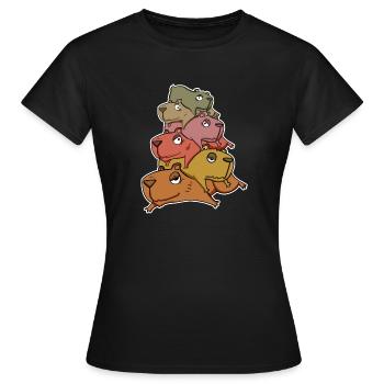 Capybara Tas de Capybara - T-shirt Femme - noir - Devant - AI Model Female 172 dark (172cm)