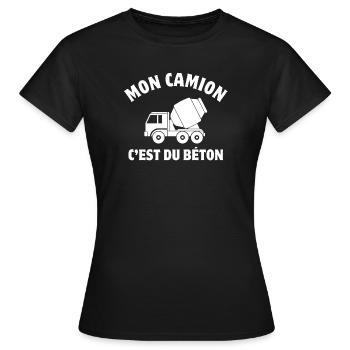chantier, chef de chantier, engin de chantier - T-shirt Femme - noir - Devant - AI Model Female 172 dark (172cm)