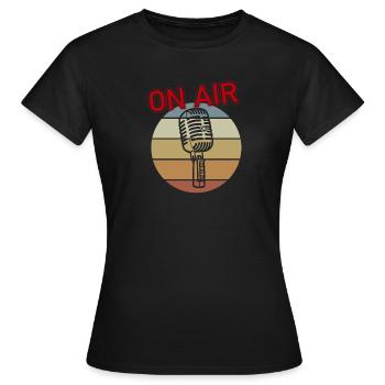Micro à l’antenne - T-shirt Femme - noir - Devant - AI Model Female 172 dark (172cm)