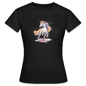 tanzendes Einhorn - Frauen T-Shirt - Schwarz - Vorne - AI Model Female 172 dark (172cm)