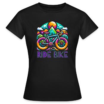 Cycling - Ride Bike design - Women's T-Shirt - black - Front - AI Model Female 172 dark (172cm)