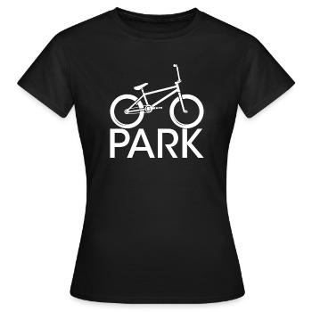 Icône de vélo de parc BMX icône de logo halfpipe - T-shirt Femme - noir - Devant - AI Model Female 172 dark (172cm)