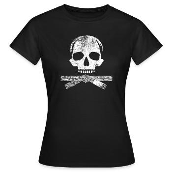 Kampfkunst Schädel - Frauen T-Shirt - Schwarz - Vorne - AI Model Female 172 dark (172cm)