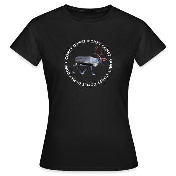 KOMET - Frauen T-Shirt - Schwarz - Vorne - AI Model Female 172 dark (172cm)