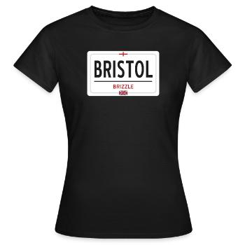 Ortsschild von Bristol - Frauen T-Shirt - Schwarz - Vorne - AI Model Female 172 dark (172cm)
