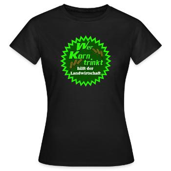 Grain , Party , Wheat Grain ,Agriculture (25) - Women's T-Shirt - black - Front - AI Model Female 172 dark (172cm)