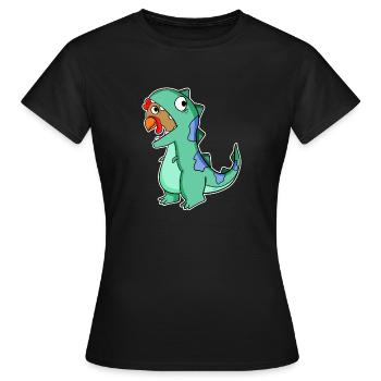 Déguisement de dinosaure poulet - T-shirt Femme - noir - Devant - AI Model Female 172 dark (172cm)