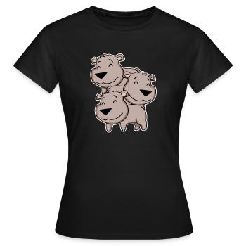 Ours brun Motif ours - T-shirt Femme - noir - Devant - AI Model Female 172 dark (172cm)