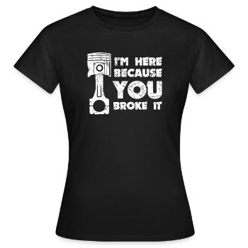 Job Statement Workaholic Mechaniker Arbeiter - Frauen T-Shirt - Schwarz - Vorne - AI Model Female 172 dark (172cm)