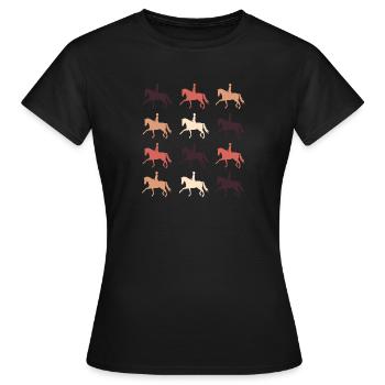 Dressurpferd - Frauen T-Shirt - Schwarz - Vorne - AI Model Female 172 dark (172cm)