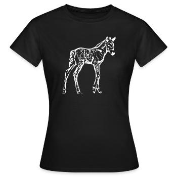 Cheval Blanc, Poulain - T-shirt Femme - noir - Devant - AI Model Female 172 dark (172cm)