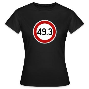 Panneau 49.3 - Gouvernement - T-shirt Femme - noir - Devant - AI Model Female 172 dark (172cm)