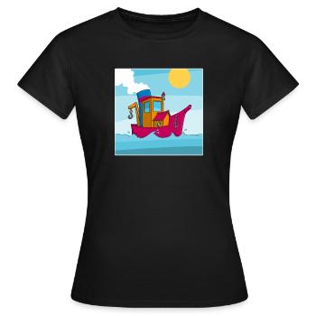 Buntes Bild eines lustigen Schleppers - Frauen T-Shirt - Schwarz - Vorne - AI Model Female 172 dark (172cm)