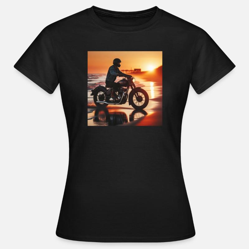 Motorcycle Old Sunset 1 - Women's T-Shirt - black