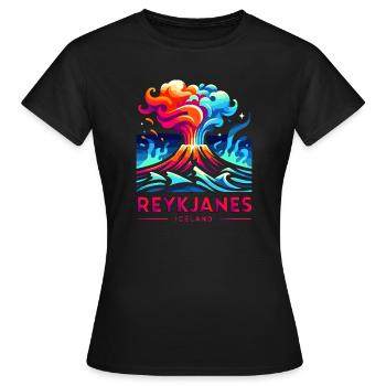 Éruption du volcan de Reykjanes, Islande - T-shirt Femme - noir - Devant - AI Model Female 172 dark (172cm)