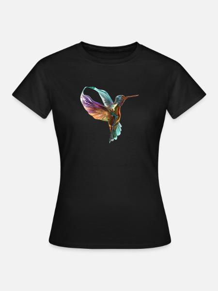 Fliegender chromatischer Kolibri - Frauen T-Shirt - Schwarz