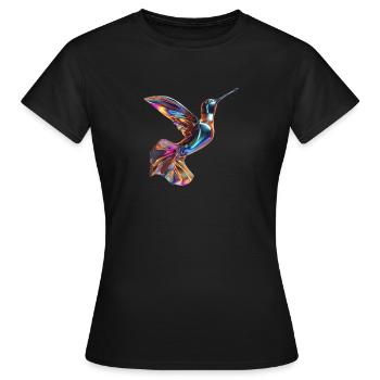 Fliegender chromatischer Kolibri - Frauen T-Shirt - Schwarz - Vorne - AI Model Female 172 dark (172cm)