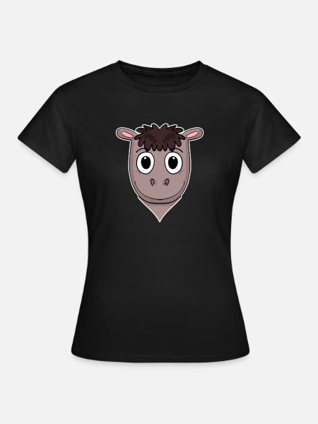 Pferd Tierkopf Tier Kopf - Frauen T-Shirt - Schwarz