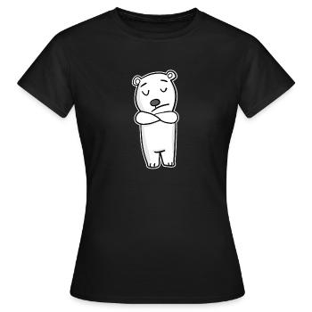 Polar bear is annoyed - Women's T-Shirt - black - Front - AI Model Female 172 dark (172cm)