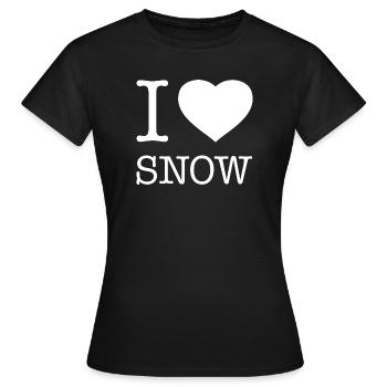 I LOVE SNOW - Frauen T-Shirt - Schwarz - Vorne - AI Model Female 172 dark (172cm)