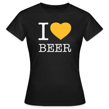 I LOVE BEER Bier - Frauen T-Shirt - Schwarz - Vorne - AI Model Female 172 dark (172cm)