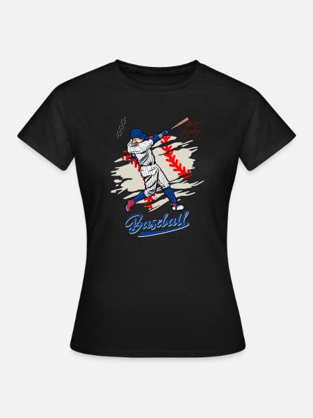 Dynamische Baseballschaukel Illustration - Frauen T-Shirt - Schwarz