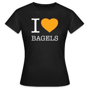 J’ADORE LES BAGELS - T-shirt Femme - noir - Devant - AI Model Female 172 dark (172cm)