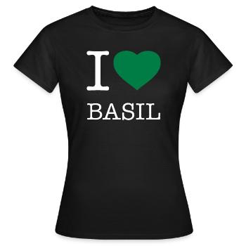 I LOVE BASIL Basilikum - Frauen T-Shirt - Schwarz - Vorne - AI Model Female 172 dark (172cm)