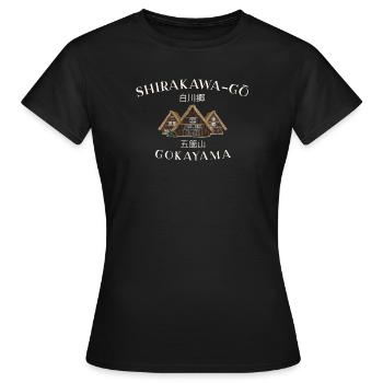 Villages de Shirakawa-gō et Gokayama, Japon Patrimoine mondial - T-shirt Femme - noir - Devant - AI Model Female 172 dark (172cm)