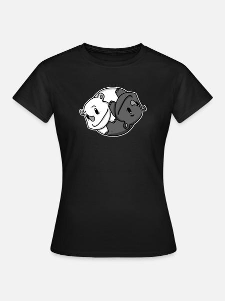 Yin Yang Nashorn - Frauen T-Shirt - Schwarz