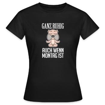 Montag - Frauen T-Shirt - Schwarz - Vorne - AI Model Female 172 dark (172cm)