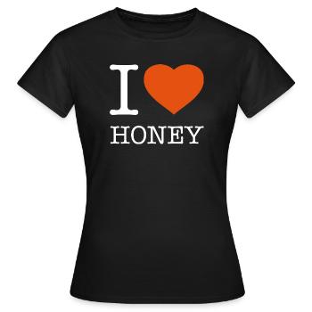 J’AIME LE MIEL - T-shirt Femme - noir - Devant - AI Model Female 172 dark (172cm)