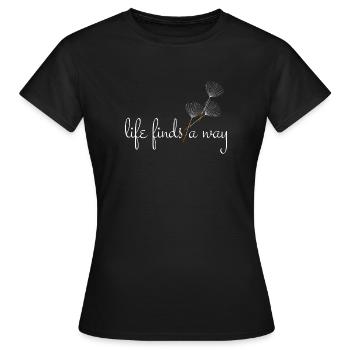 La vie trouve un chemin - Pissenlit - T-shirt Femme - noir - Devant - AI Model Female 172 dark (172cm)