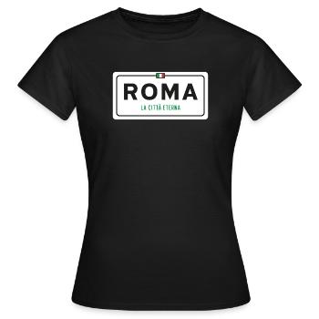 Rom Ortsschild - Frauen T-Shirt - Schwarz - Vorne - AI Model Female 172 dark (172cm)