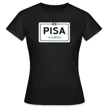 Panneau de la ville de Pise - T-shirt Femme - noir - Devant - AI Model Female 172 dark (172cm)