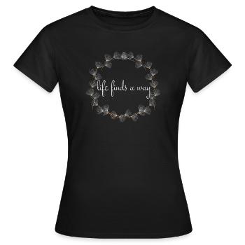 La vie trouve un chemin, Pissenlit - T-shirt Femme - noir - Devant - AI Model Female 172 dark (172cm)