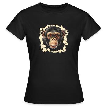 singe, tête de singe, chimpanzé, singe - T-shirt Femme - noir - Devant - AI Model Female 172 dark (172cm)