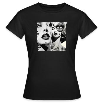 Conception de fragments d’images - T-shirt Femme - noir - Devant - AI Model Female 172 dark (172cm)