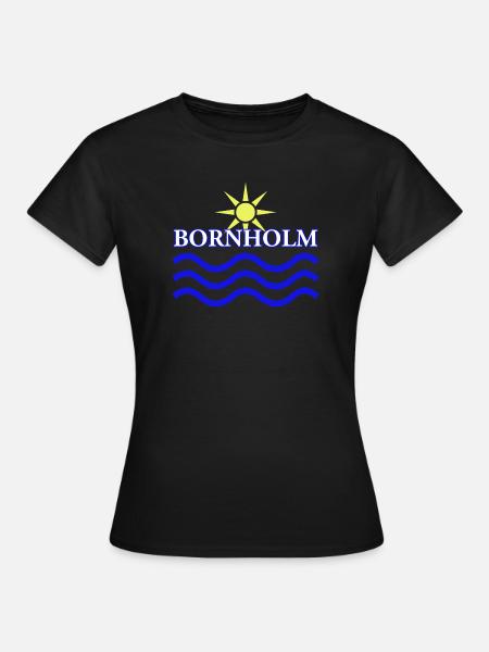 BORNHOLM-Zon Water - Dame-T-shirt - sort