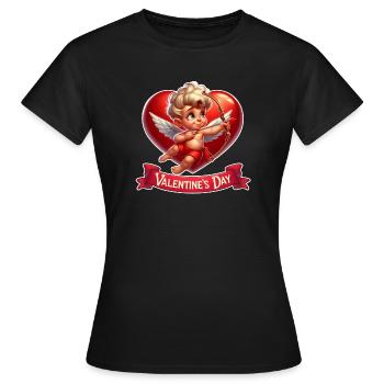 Valentinstag - Frauen T-Shirt - Schwarz - Vorne - AI Model Female 172 dark (172cm)