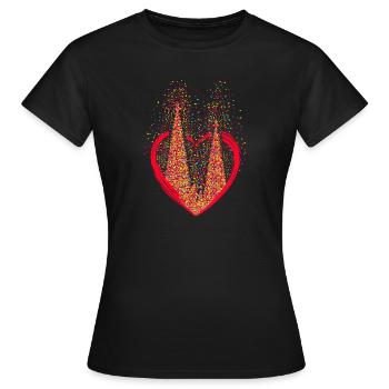 Kölner Dom Konfetti Im Herzen Karneval Herz Köln - Frauen T-Shirt - Schwarz - Vorne - AI Model Female 172 dark (172cm)