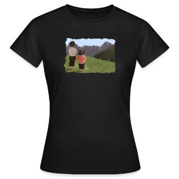 Biesler mit Aussicht - Frauen T-Shirt - Schwarz - Vorne - AI Model Female 172 dark (172cm)