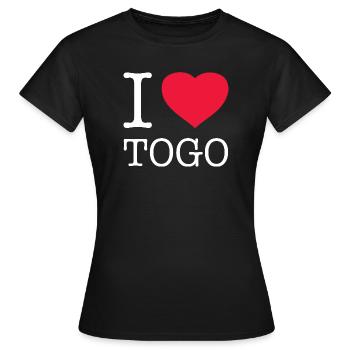 J’AIME LE TOGO - T-shirt Femme - noir - Devant - AI Model Female 172 dark (172cm)