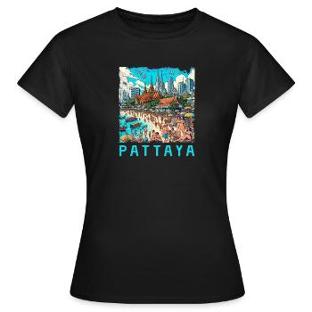 Pattaya Thailand Strand Design - Frauen T-Shirt - Schwarz - Vorne - AI Model Female 172 dark (172cm)