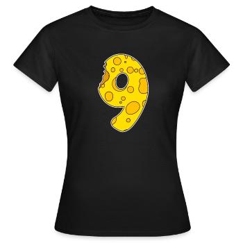 Number 9 - Nine - Women's T-Shirt - black - Front - AI Model Female 172 dark (172cm)