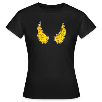 Corne Cornes Cheese Devil - T-shirt Femme - noir - Devant - AI Model Female 172 dark (172cm)
